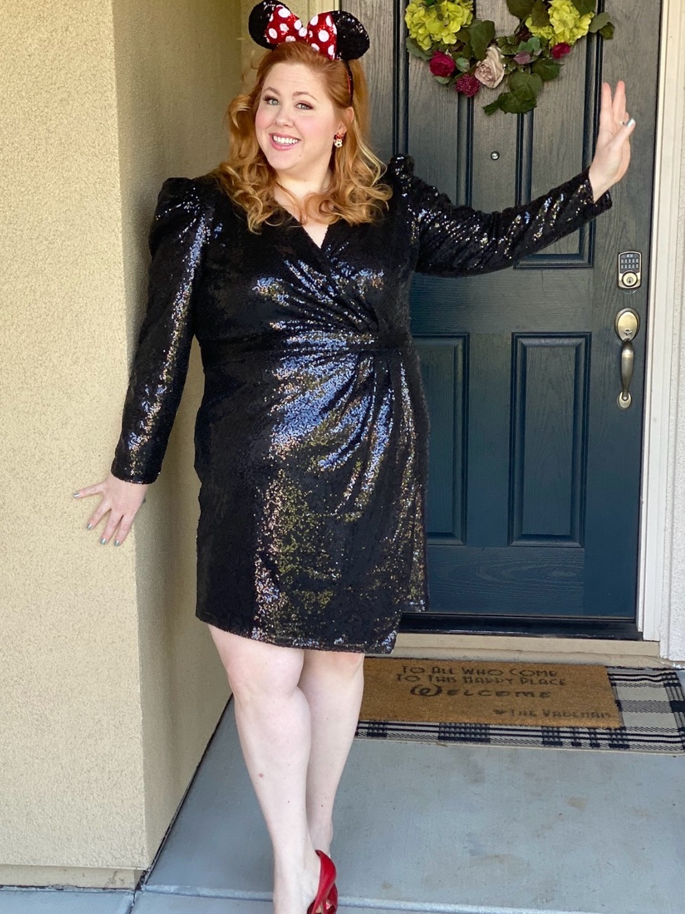 Eloquii Black Sequin Wrap Party Dress Size 20 Plus